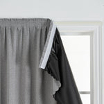 rideau gris moderne uni polyester opaque fixations salon chambre coucher isolation uv