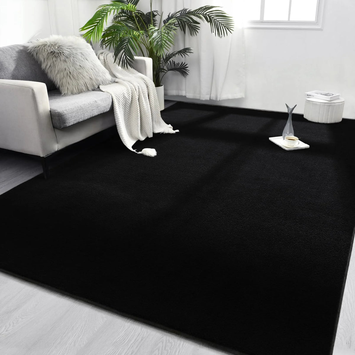 tapis salon chambre mousse mémoire forme anti dérapant moderne doux épais intérieur décoratif uni