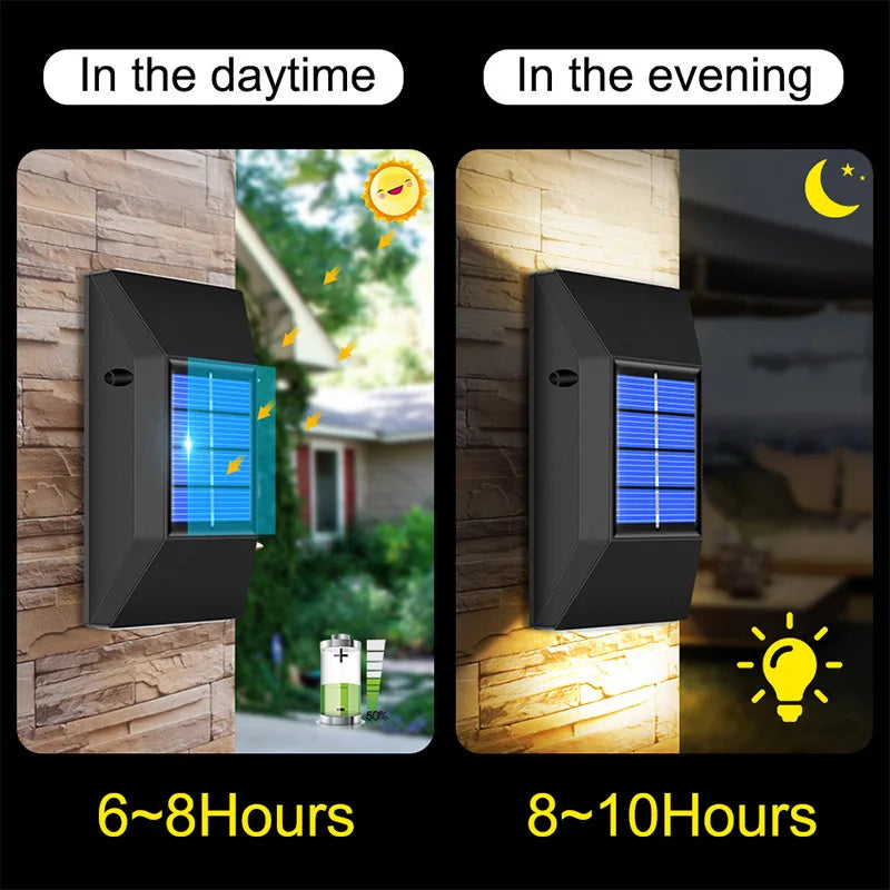 lampe solaire murale moderne noire bleue panneau solaire led vis fixations