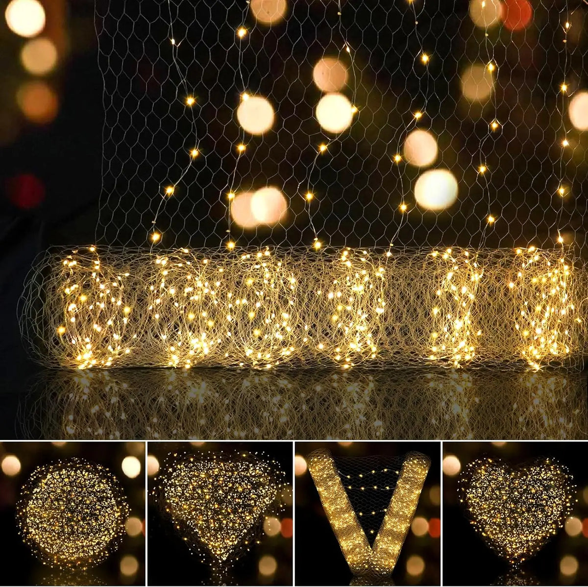guirlande lumineuse 10m blanc doré points lumineux moderne clips connecteur électrique led festival decoration