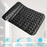 tapis bain antidérapant noir texturé ventouses drainage salle bain