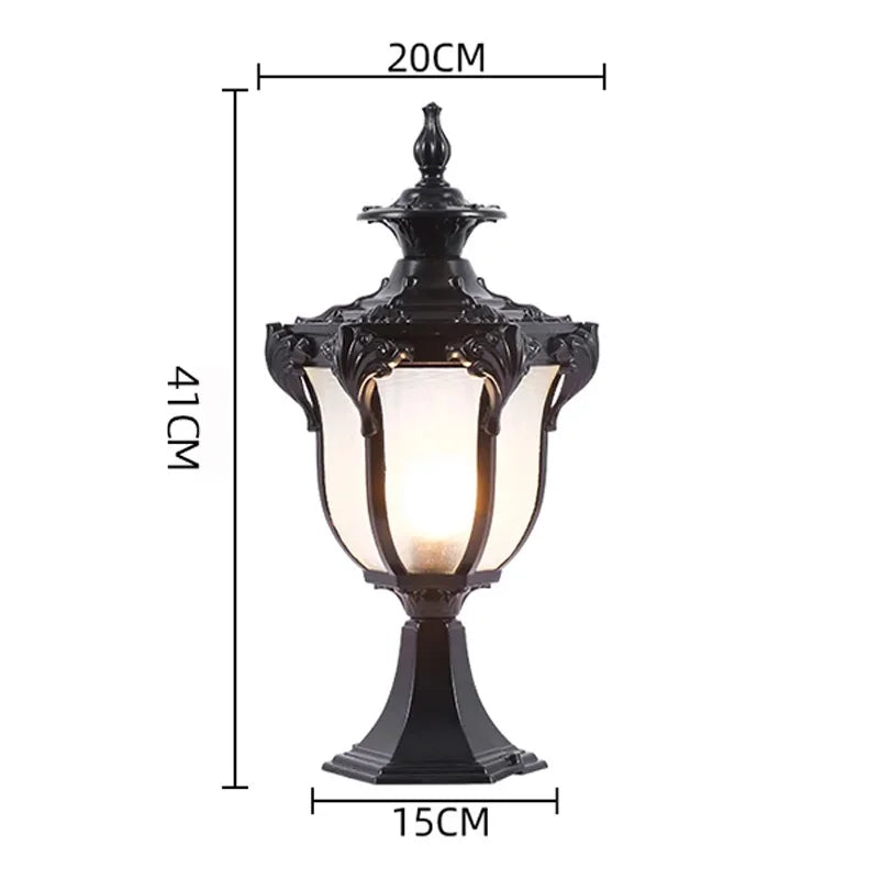 lampe jardin bronze classique ornements sculptés finition métallique imperméable ip65 ledextérieur vintage