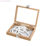 boîte bijoux bois naturel moderne cadenas 20cm 15cm 15cm rangement bagues boucles d'oreilles gris