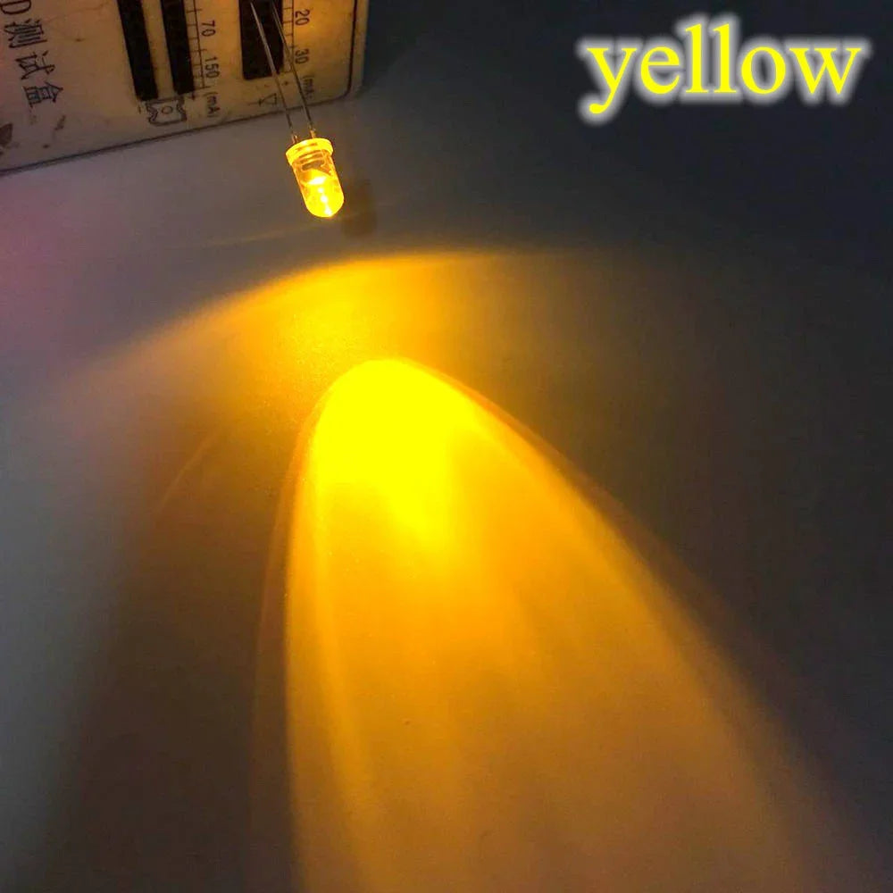 diodes led 5mm ronde bleu vert rouge blanc chaud jaune violet orange transparentes couleurs
