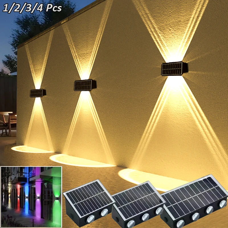 projecteur mural solaire led 60lm 4led 6led 8led moderne minimalisteextérieur jardin balcon
