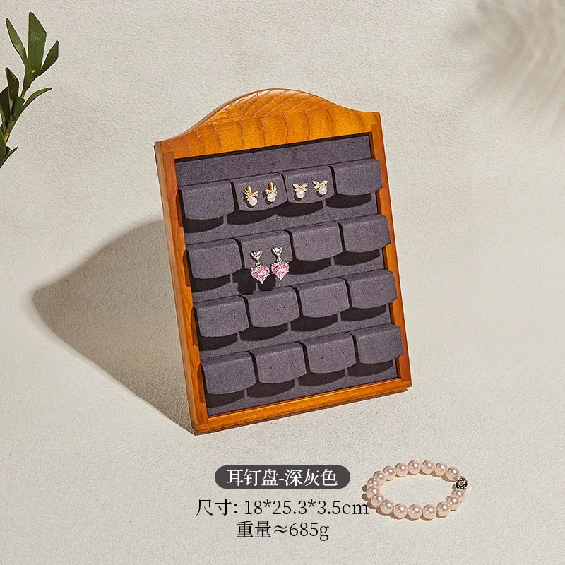 boîte bijoux bois naturel moderne clips beige gris clips bijoux rangement