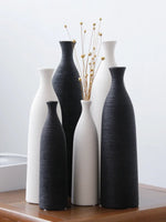 vases céramique modernes blanc noir orange texture tissée opaques salon