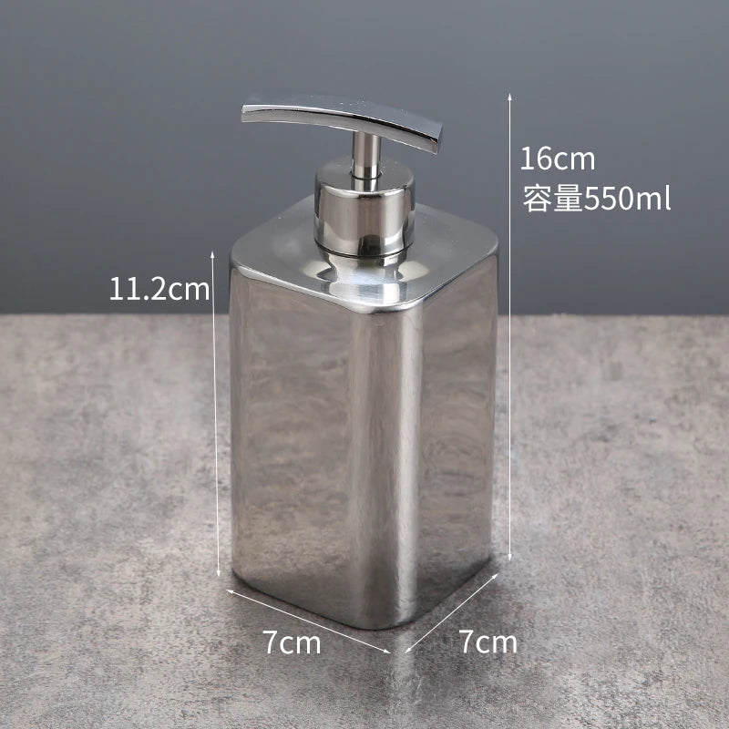 distributeur savon liquide moderne argenté 260ml 300ml 320ml 350ml 400ml 500ml 550ml pompes pression