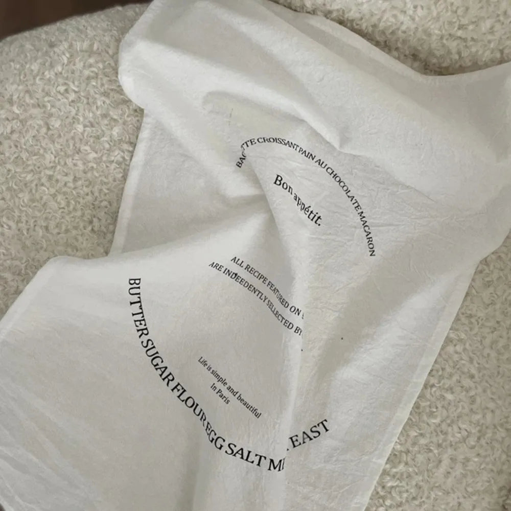 serviette table blanc imprimé phrases usage maison restaurant classic