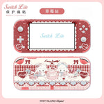 coque protection nintendo switch lite animaux mignons blanc rose bleu adhésif festive