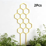 grille support plantes noire dorée hexagonale moderne extérieure intérieure adhésive fleuri geometrique