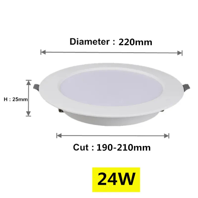 Spot LED moderne 12W 24W 5W blanc 3000K 4000K 6000K clips opacité plastique