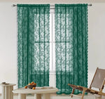 rideau blanc broderie florale polyester transparent classique oeilletsextérieur thermique lumière