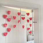 rideau décoration chambre rose clair coeurs forme cœur doux moderne fil blanc fixations transparent