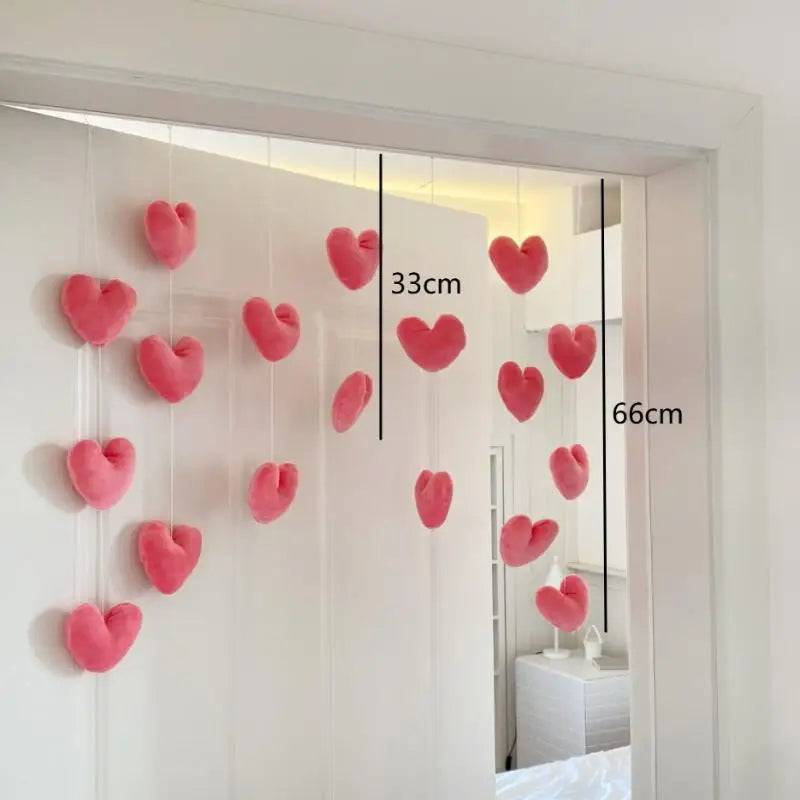 rideau décoration chambre rose clair coeurs forme cœur doux moderne fil blanc fixations transparent