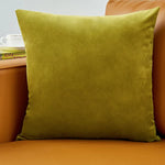 housses velours coussins decoratifs jaunes modernes salon chambre 45x45cm
