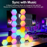 lampe murale hexagonale multicolore moderne télécommande ajustable ensembles variés portables