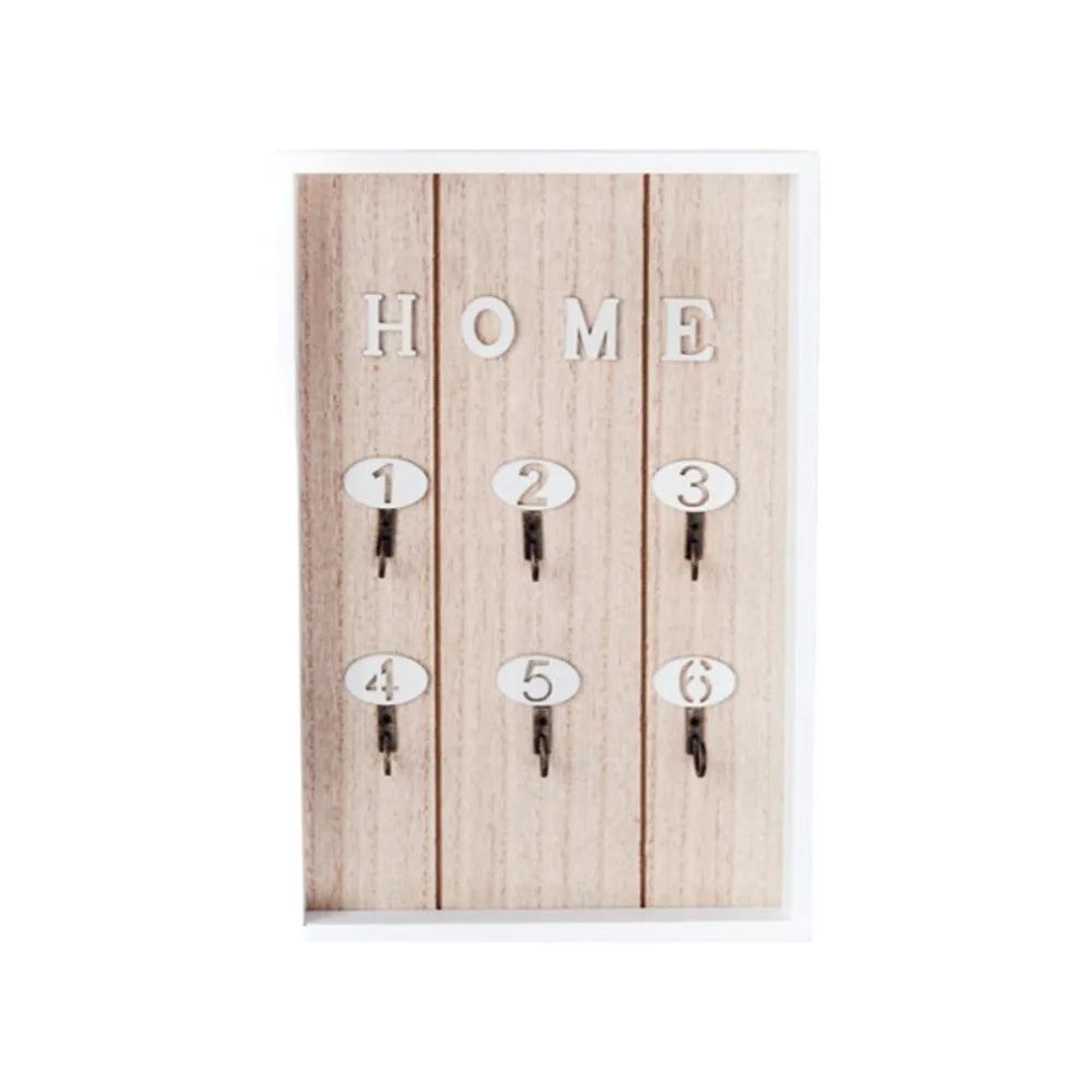 porte clés mural rustique minimaliste rose clair texte chiffres coeurs vertical