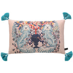 taie d'oreiller imprimée léopard tropical velours carré moderne deux côtés opaques tassel rouge océanique
