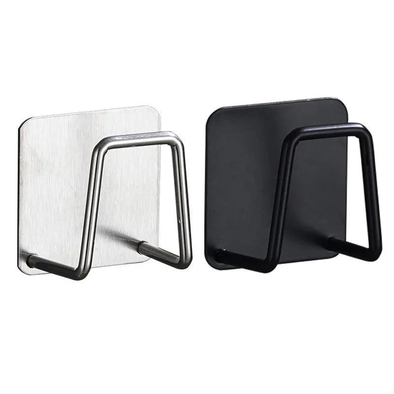 porte savon mural adhésif argenté noir blanc moderne minimaliste cuisine