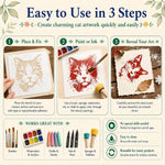 stencils peinture motifs chats artisanal modernes adhésifs beige clair diy murs projets