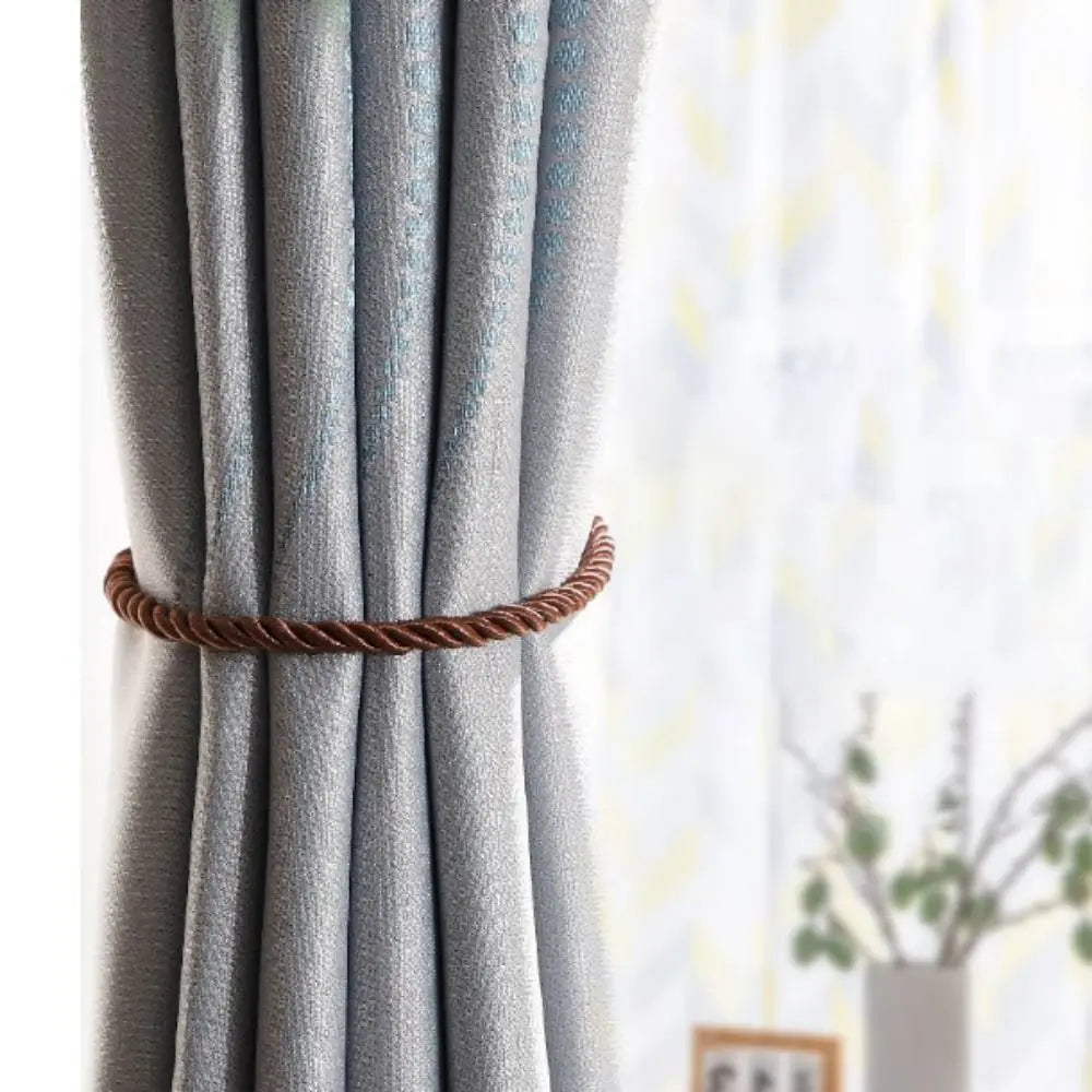 corde rideaux tissée main moderne anneaux gris marron noir blanc bleu marine rouge vert