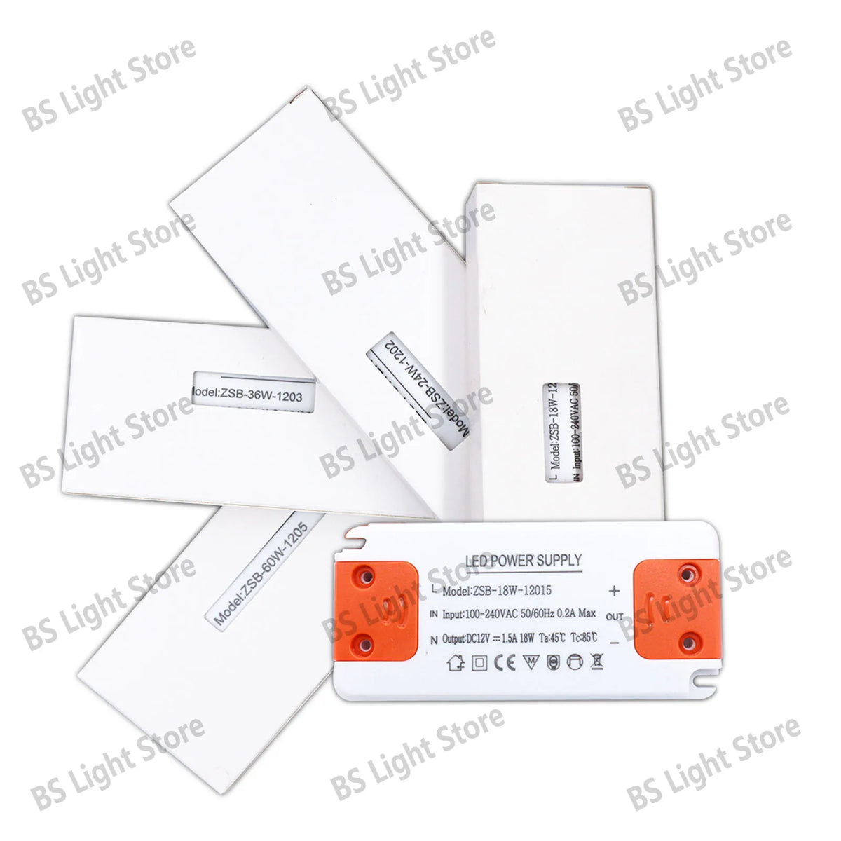 alimentation led 12v 24v 100v 240v 12w 18w 24w 36w 60w 120w blanc or