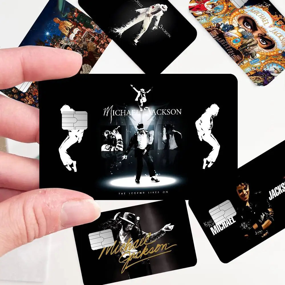 protection carte bancaire stickers michael jackson noir signature adhésifs réutilisables moderne waterproof echangement