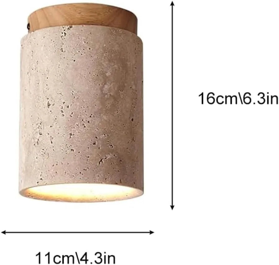 lampe moderne bois texture béton beige brun foncé minimaliste industrielle