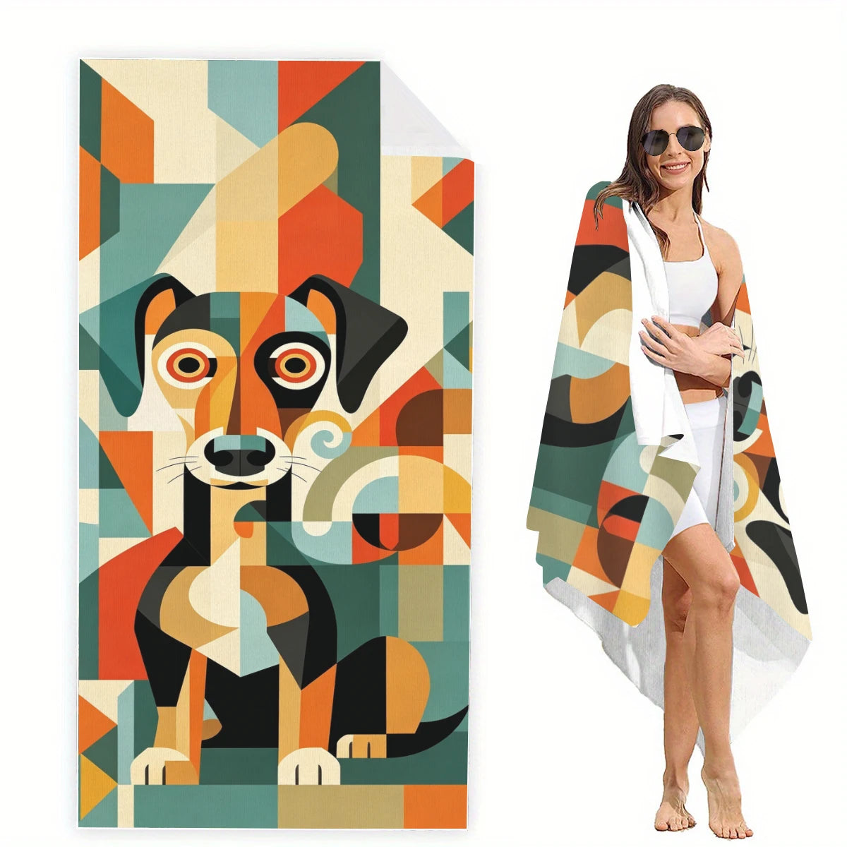 serviette plage polyester haute absorption rapide séchage multicolore moderne pop artSizeMode: 180x70cm 140x55cm 70x27cm