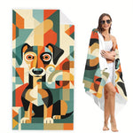 serviette plage polyester haute absorption rapide séchage multicolore moderne pop artSizeMode: 180x70cm 140x55cm 70x27cm