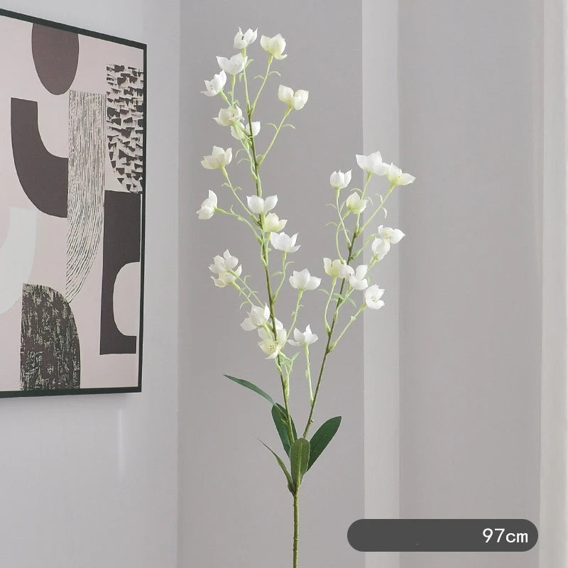 bouquet artificiel rose blanc décoration intérieure moderne minimaliste 97cm feuilles fleurs