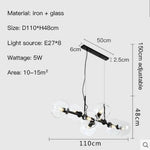 Suspension lumineuse or noir sphères transparentes moderne ampoules led
