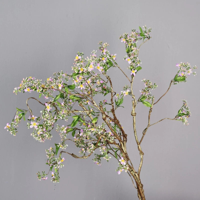 décoration intérieure branche chrysanthème artificielle soie fleurs feuilles vertes mariage anniversaire