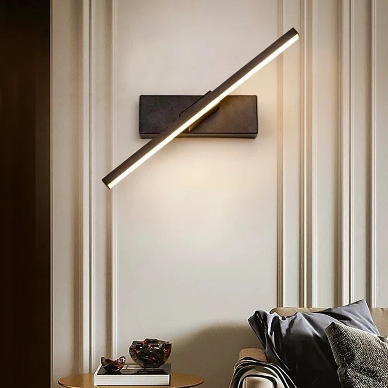 lampe murale led moderne applique luminaire intérieur salle bain chambre blanc noir mat