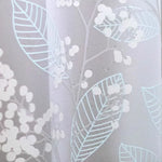 rideau douche translucide motif fleurs blanches feuilles moderne métalliques blanc