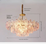 lampe suspendue classique rose fleurs chaîne ajustable blanc doré vintage chambre salon
