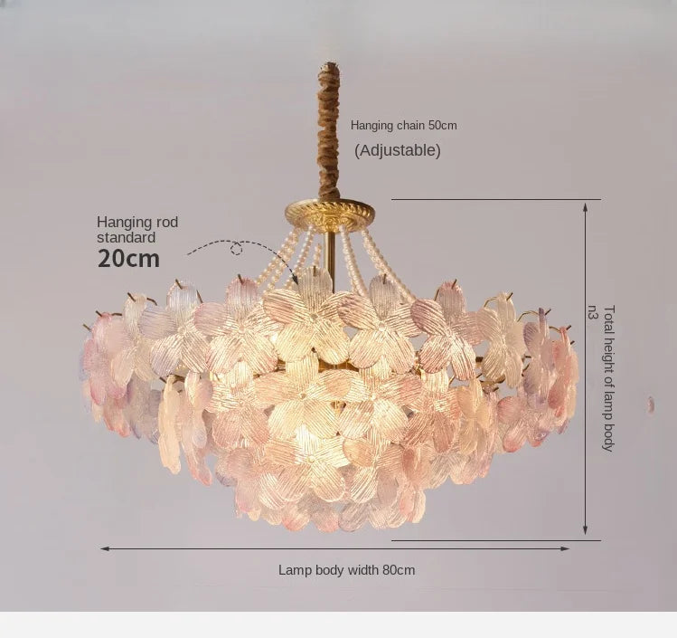 lampe suspendue classique rose fleurs chaîne ajustable blanc doré vintage chambre salon