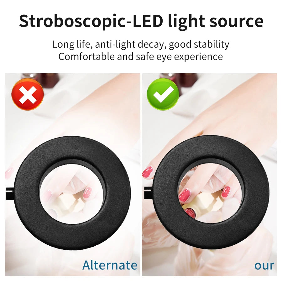 lampe torchon led noire pinces réglables moderne câble usb stroboscope multiple couleurs