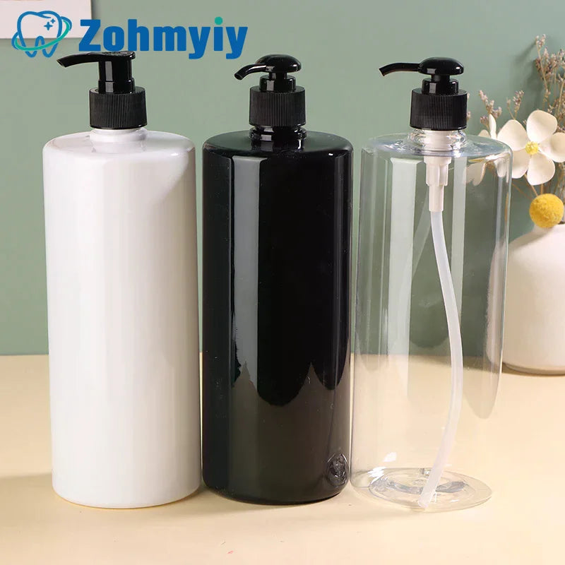 flacon rechargeable savon liquide moderne noir blanc transparent Pompe