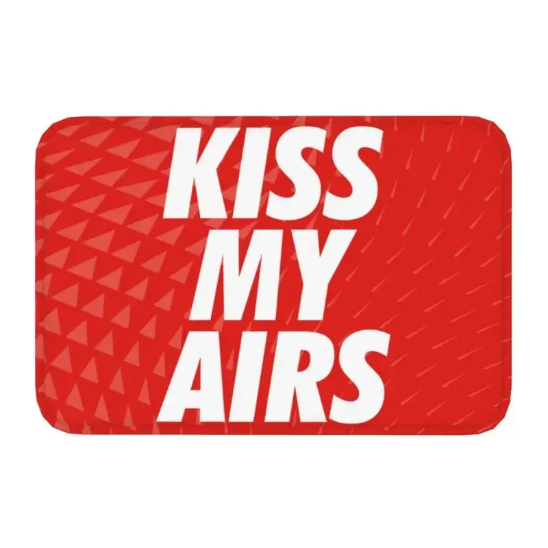 tapis d'entrée moderne kiss my airs marron noir bleu rose antidérapant pvc résistant corrosion