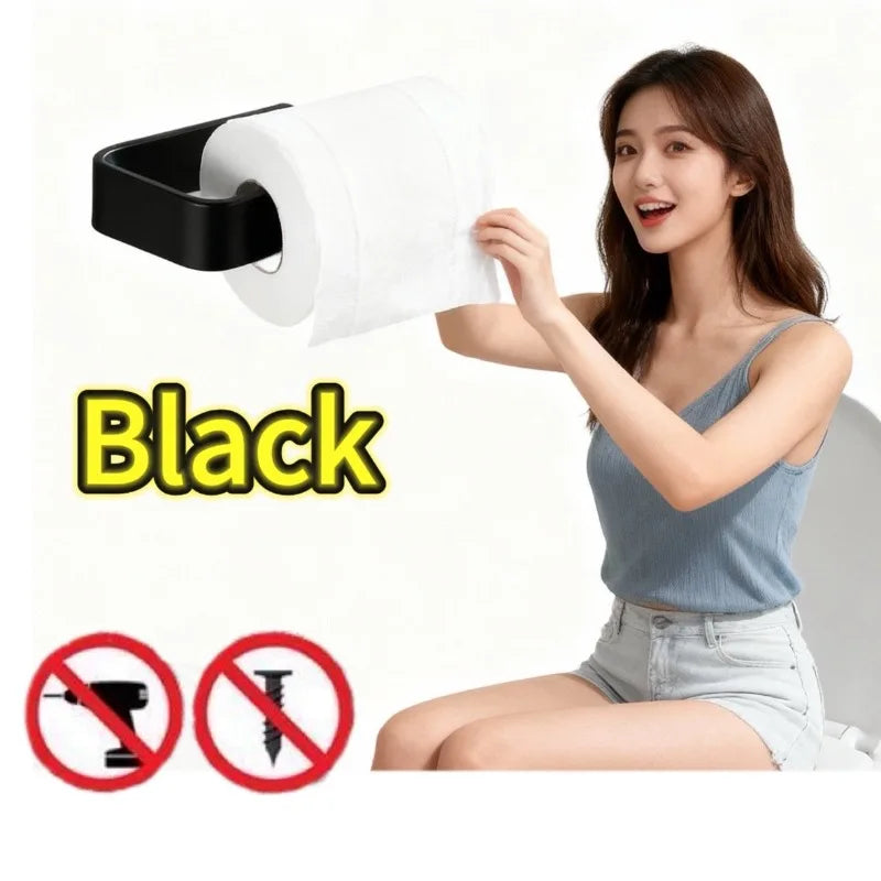 support papier toilette auto adhésif moderne salle bain blanc étanche hygiène salle bain accessorisation