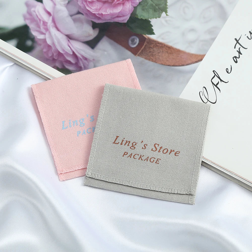 étiquettes produit toile lin noir rose gris beige bleu classique 8x8cm personnalisables logo imprimé