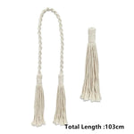 rideau boho chic macramé franges coton solide beige clair accessoires fenêtre pastorale