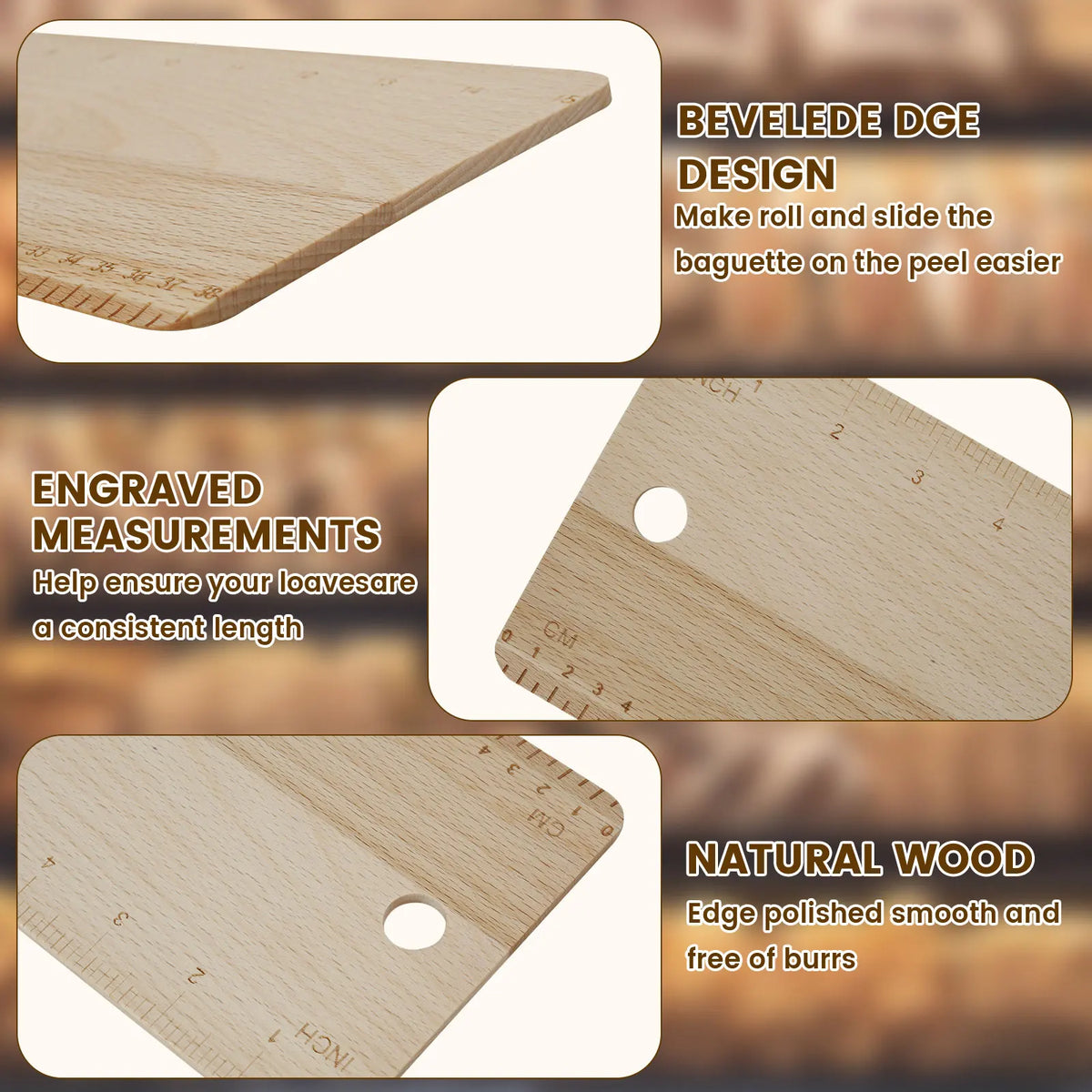 planche pâtisserie bois utilitaire pain baguettes cuisine pâtissière outils couteaux farine