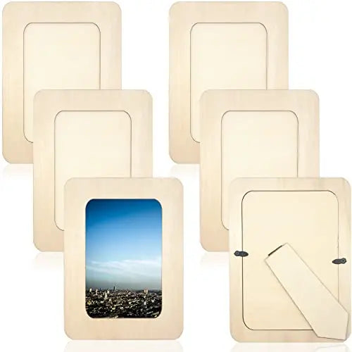 cadres photo bois massif beige classiques bordures ondulées kit décoration mariage anniversaire bricolage