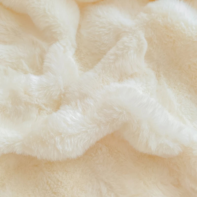 housses coussin peluche douce 48x74cm gris clair blanc crème modernes confortables maison hiver polyester