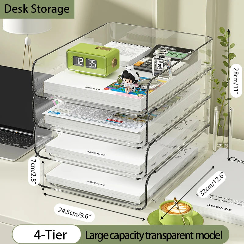 organisateur transparent moderne clips porte crayons pochettes rangement accessoires scissors horloge