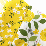 tissus motifs floraux couleurs jaune blanc moderne bricolage couture 40cm 50cm