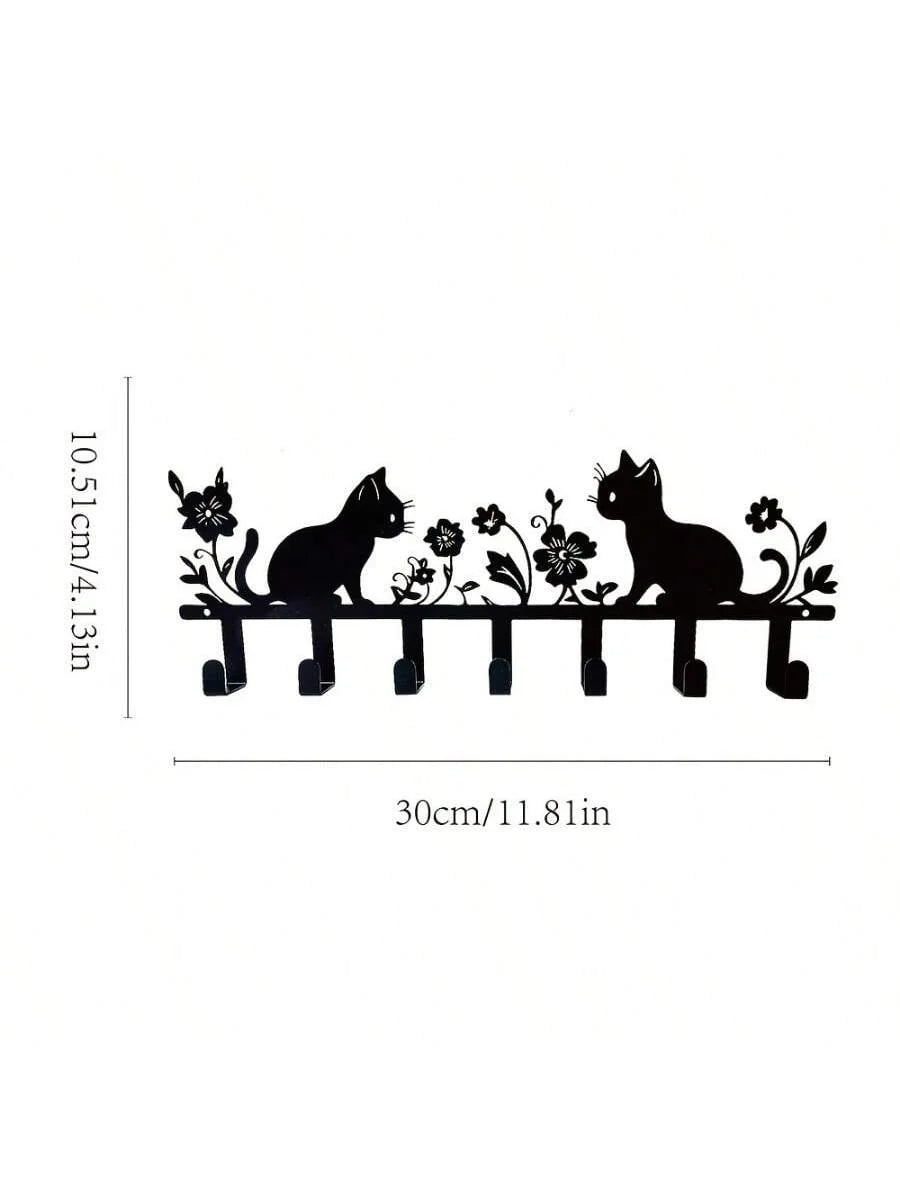 porte clefs mural noir silhouette chien pattes moderne decoration maison objet decoratif